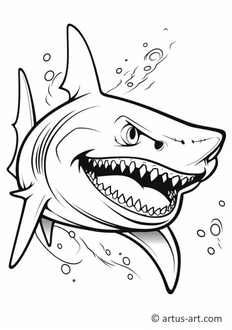 Harika Kaplan köpekbalığı Boyama Sayfası Çocuklar için